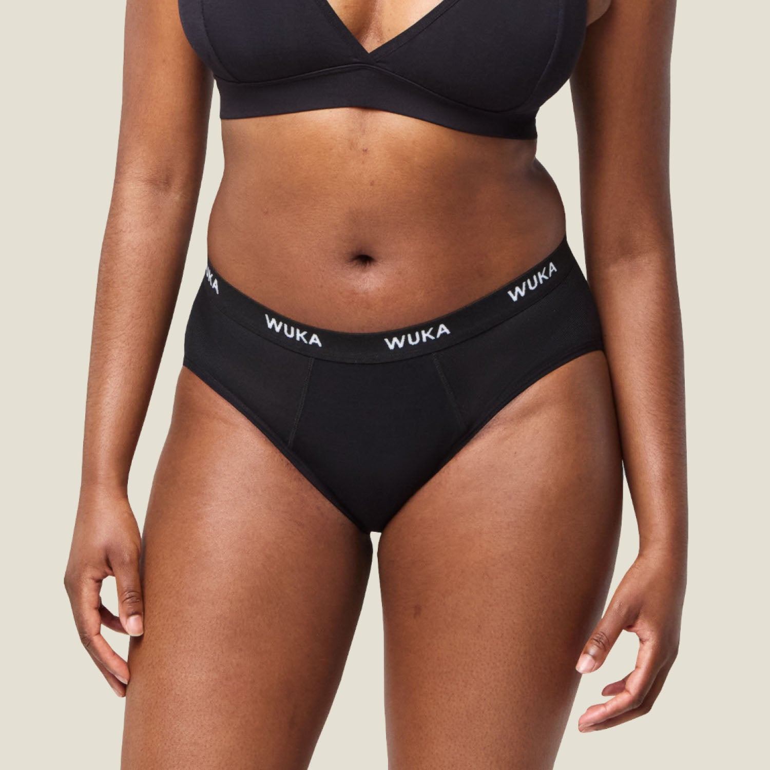 Front view of WUKA Ultimate™ Midi Brief for heavy flow, designed for reliable protection and breathable comfort.