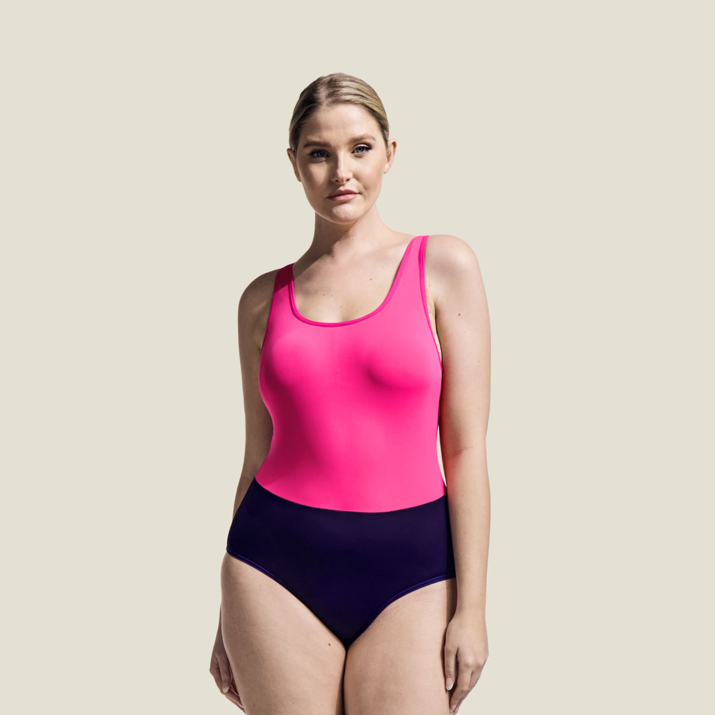 WUKA Period Racerback Two-Tone Swimsuit - Pink/Purple