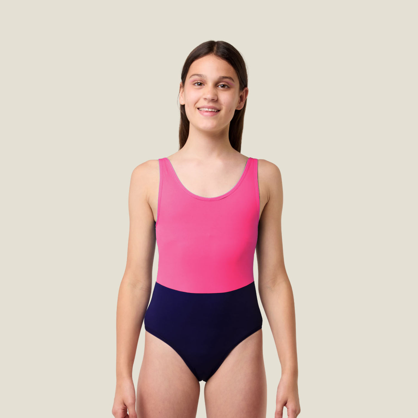 WUKA Teen Period Racerback Two-Tone Swimsuit - Pink/Purple