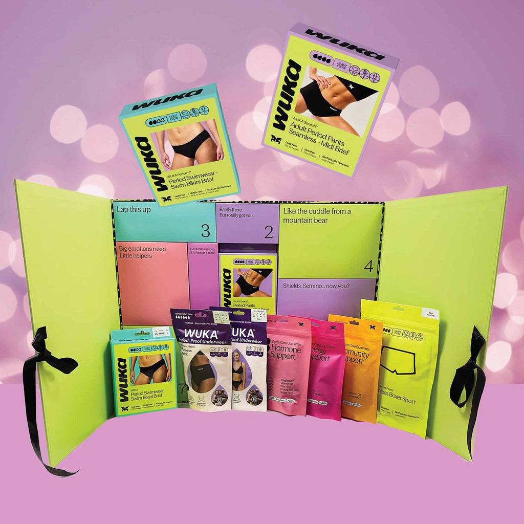 WUKA Teen Advent Calendar product packaging on a bright pink background
