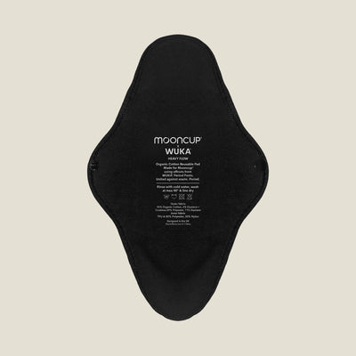 WUKA x Mooncup reusable period pad for heavy flow, featuring breathable organic cotton and fast-absorbing layers