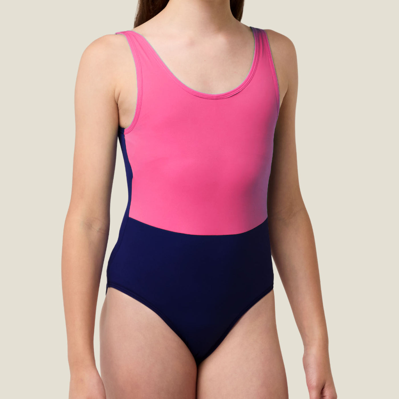 WUKA Teen Period Racerback Two-Tone Swimsuit - Pink/Purple