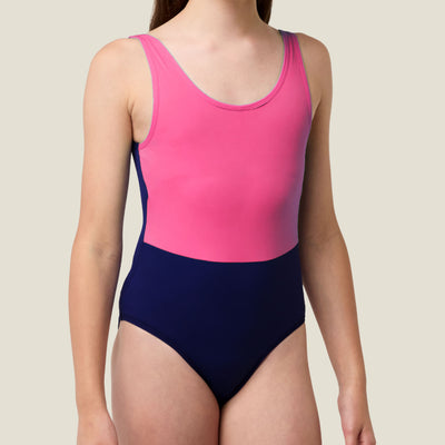 WUKA Teen Period Racerback Two-Tone Swimsuit - Pink/Purple
