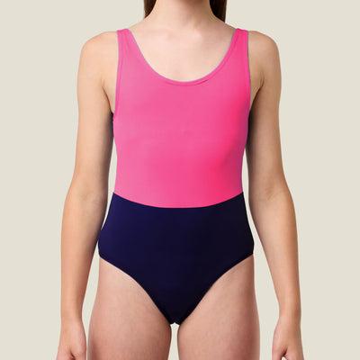 WUKA Teen Period Scoopback Two-Tone Swimsuit - Pink/Purple