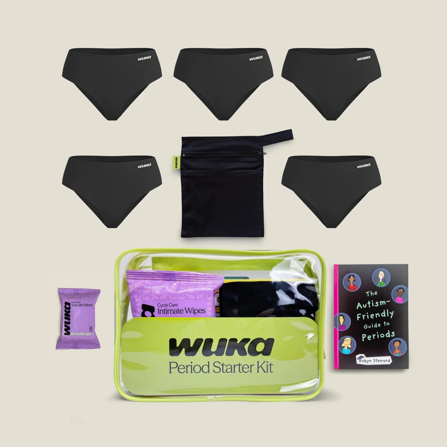 WUKA Teen Period Starter Kit - Midi - Super - Black
