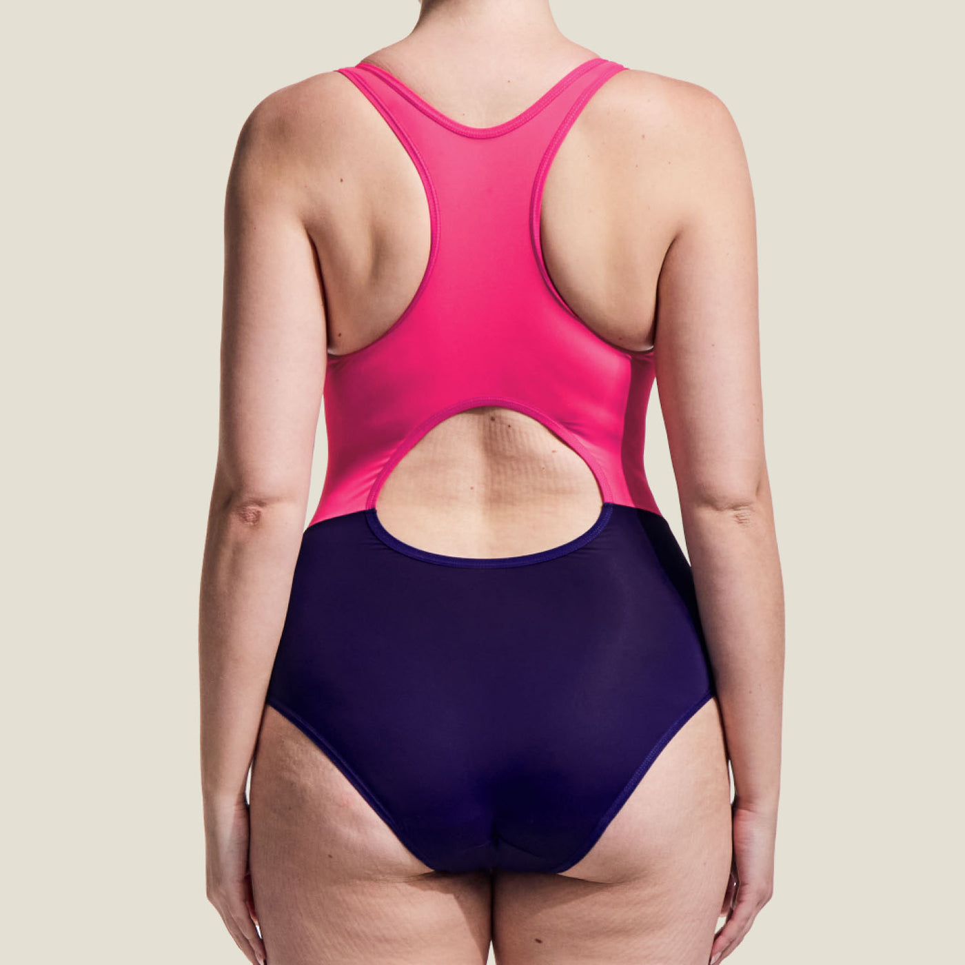WUKA Period Racerback Two-Tone Swimsuit - Pink/Purple