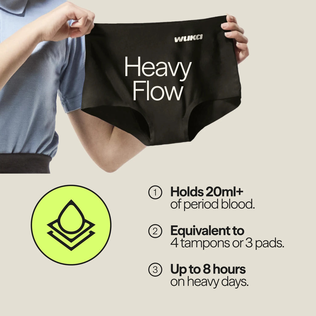 WUKA Period School Set - 1 Day & Night - Heavy - Boxer - Black