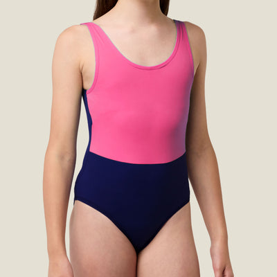 WUKA Teen Period Scoopback Two-Tone Swimsuit - Pink/Purple