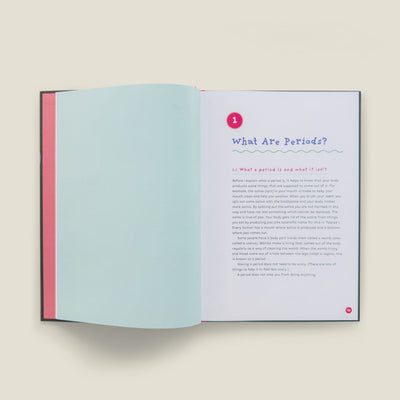 Pages from "The Autism-Friendly Guide to Periods" explaining what a period is in clear, straightforward language designed for neurodivergent readers.