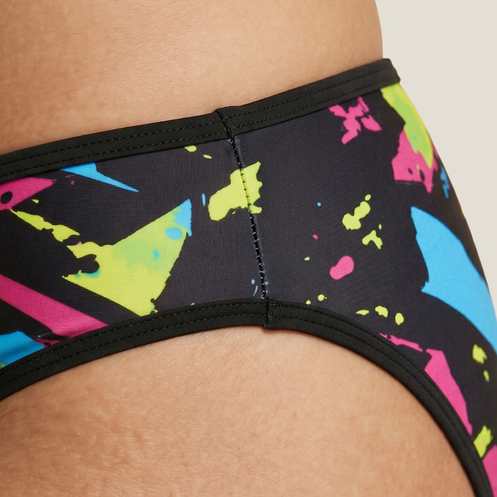Close-up of the leakproof lining in WUKA Lunafly Competition Bikini bottoms — period swimwear