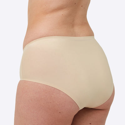 Stretch Seamless Midi Brief Style - Light  Absorbency - Light Nude - Size 2 - Back