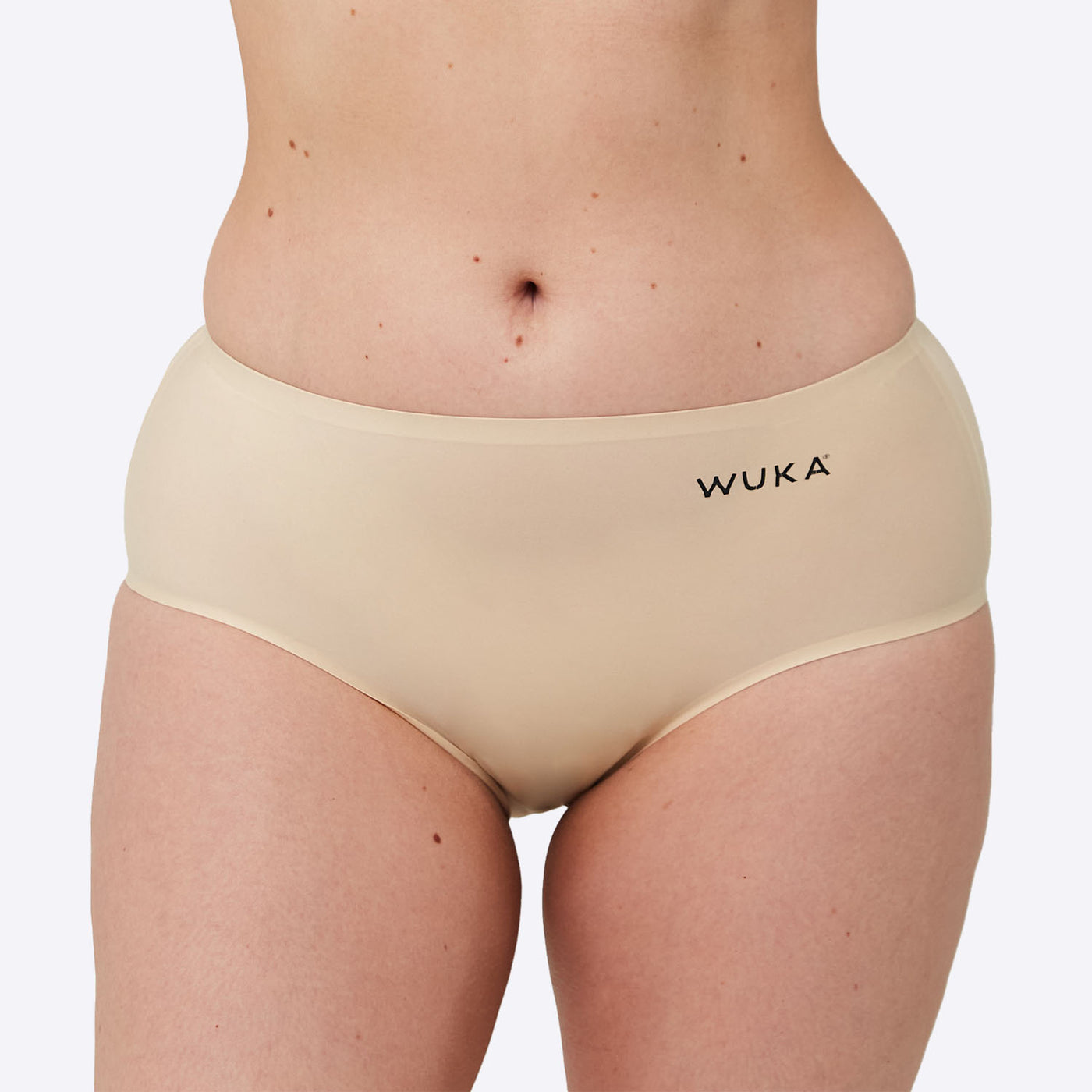 Stretch Seamless Midi Brief Style - Light  Absorbency - Light Nude - Size 2  - Front