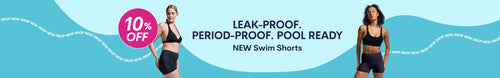 New WUKA period swim shorts medium flow collection page banner