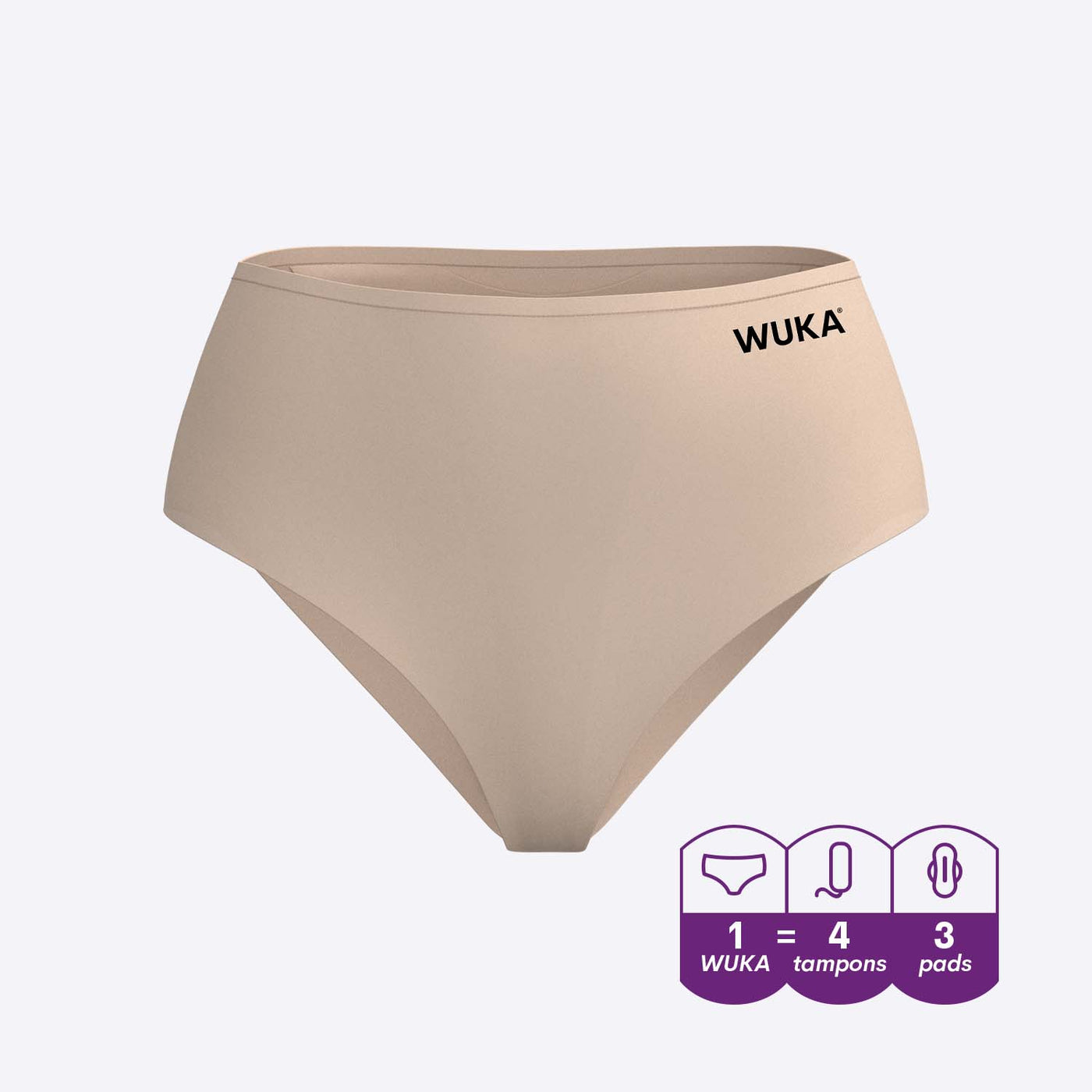 WUKA Teen Stretch Seamless Period Pants Style Heavy Flow Light Nude Colour 3D Render Front