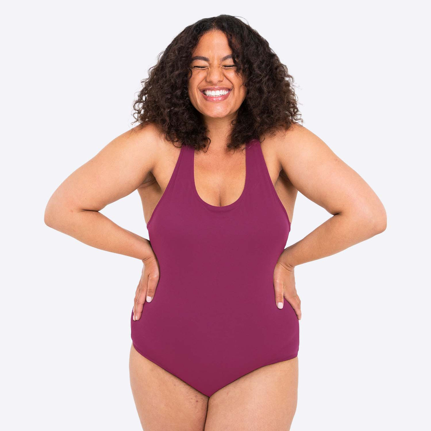 WUKA Scoop Back Period Swimsuit Style Medium Flow Deep Pink Colour Full Front